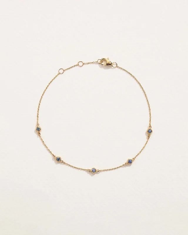 snake chain bracelet gold Sapphire Station Bracelet