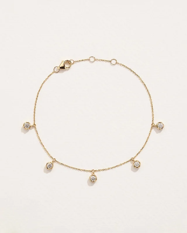 handcrafted gemstone pendant Diamond Station Droplet Bracelet