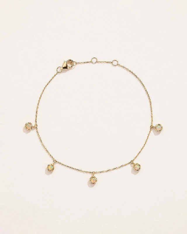 luxury emerald ring platinum Opal Station Droplet Bracelet