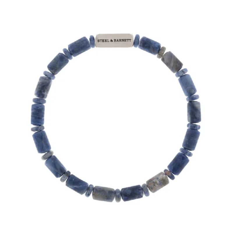 black spinel ring men Steel & Barnett Men's "Colorful Cal" Barrel Gemstone Bracelet