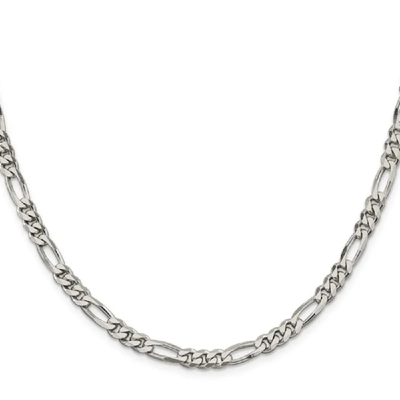 cubic zirconia eternity necklace Sterling Silver 5.5mm Figaro Chain