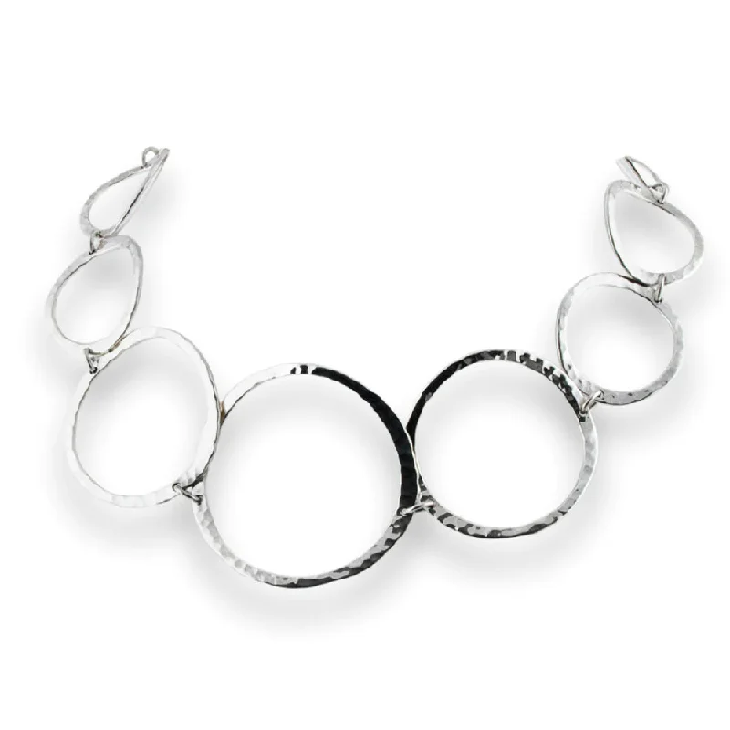 dainty beaded stretch bracelet Sterling Silver Circles Necklace