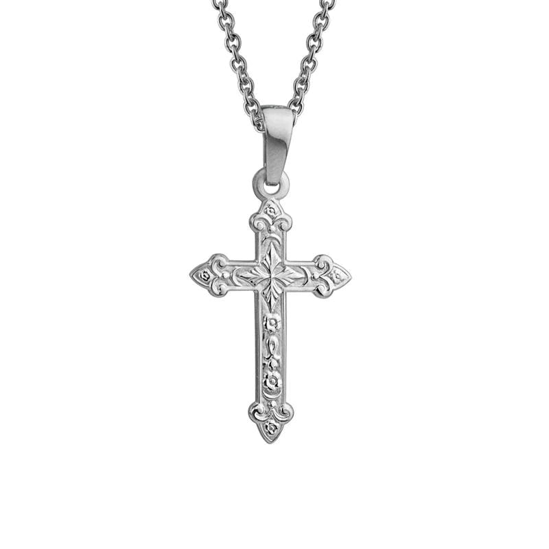 handmade braided hemp bracelet Sterling Silver Embossed Cross Necklace