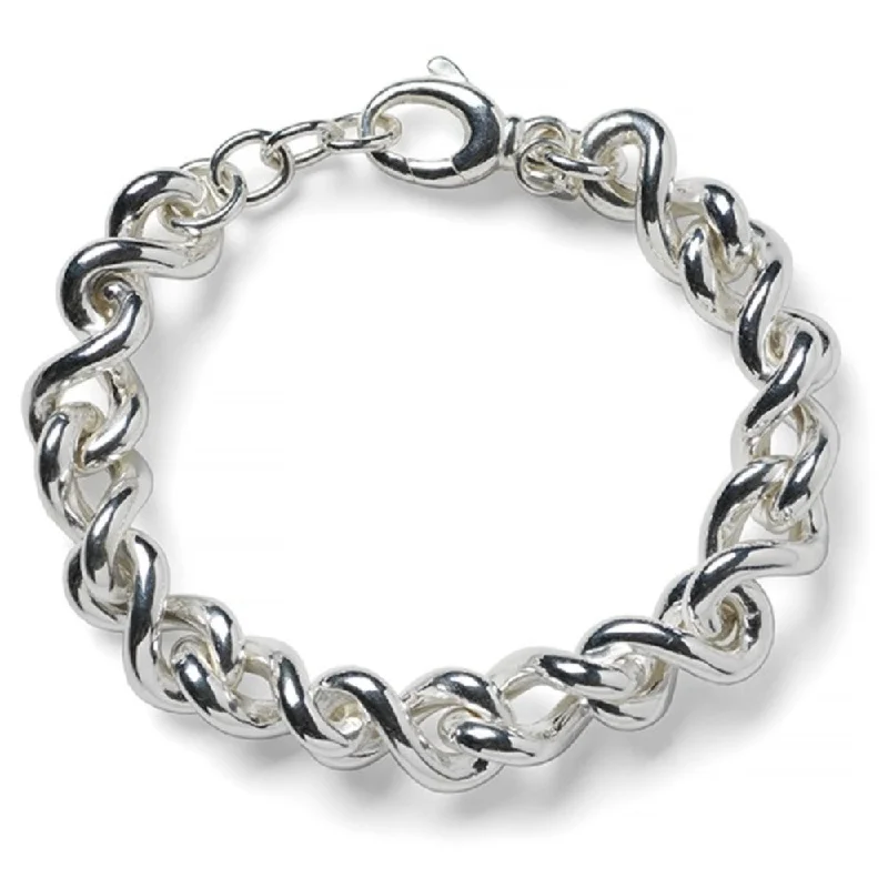 modern hexagon stud earrings Sterling Silver Infinity Links Bracelet