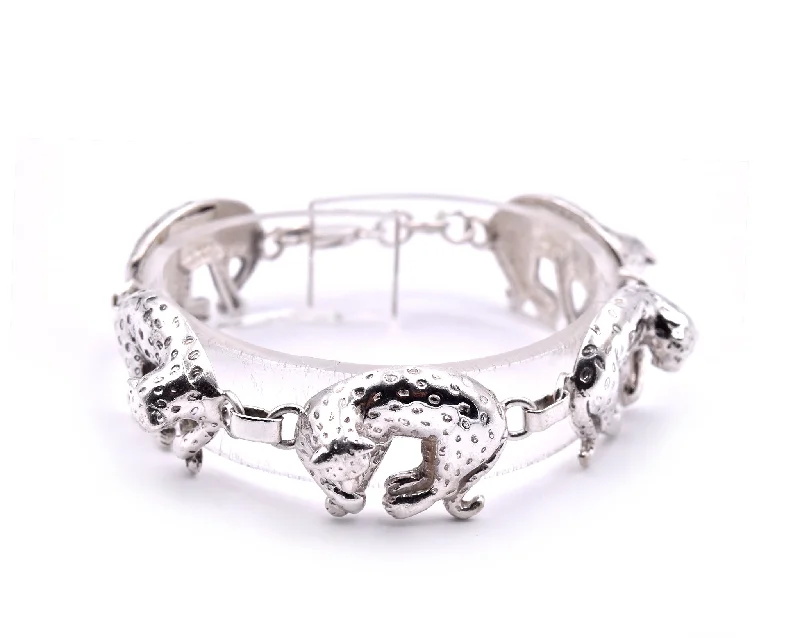 men’s silver wedding band Sterling Silver Leopard Bracelet