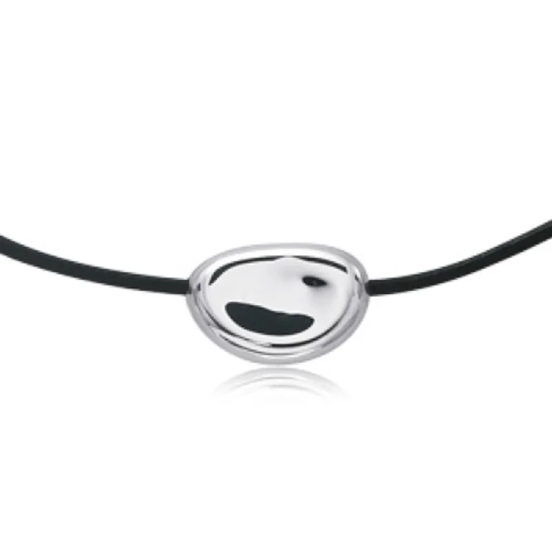 minimalist black pearl necklace Sterling Silver Nugget Pendant Necklace