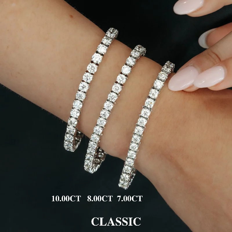 men’s engraved cuff bracelet Straight Line “Classic” Diamond Tennis Bracelet