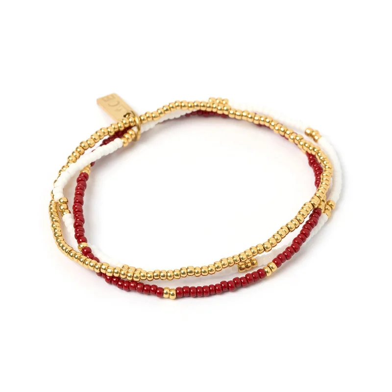 sterling silver toe ring set Sunny Bracelet Set - Burgundy