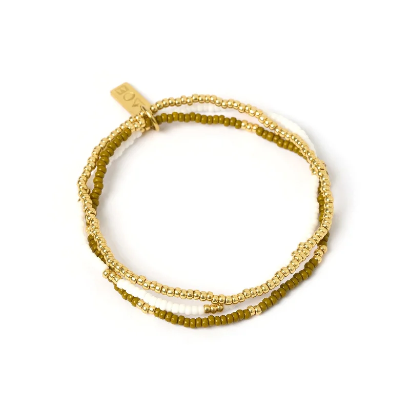 genuine amber pendant necklace Sunny Bracelet Set - Khaki