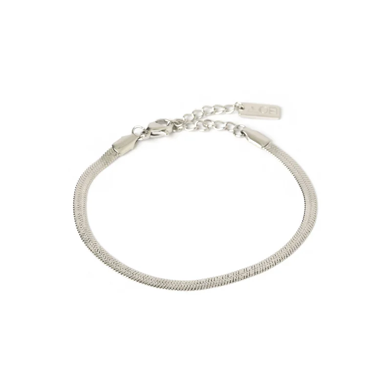 adjustable braided rope ring Sylvia Silver Snake Chain Bracelet