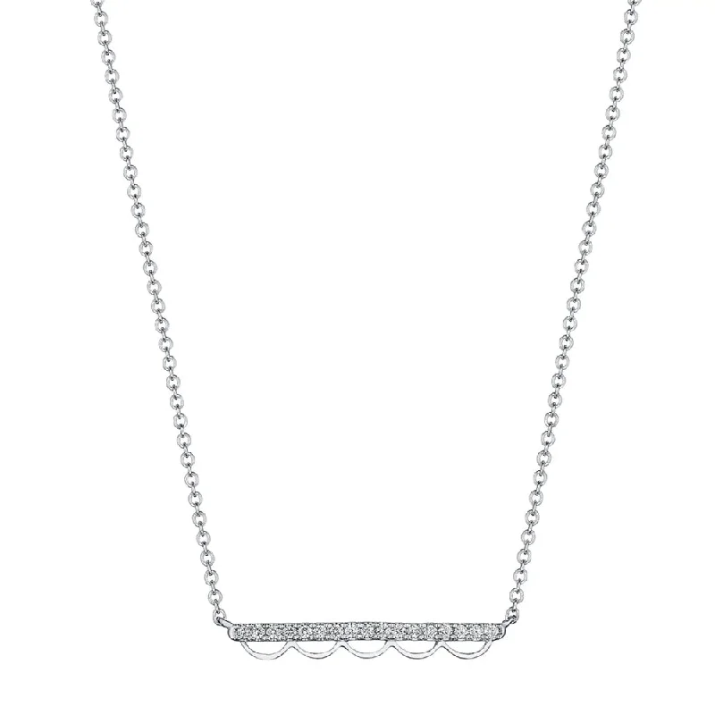 multi-gemstone eternity band Tacori 14k Open Crescent Diamond Bar Necklace