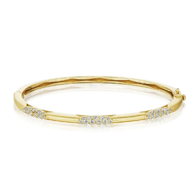 rose gold ring with diamonds Tacori 18k Crescent Eclipse Slim Satin Bangle