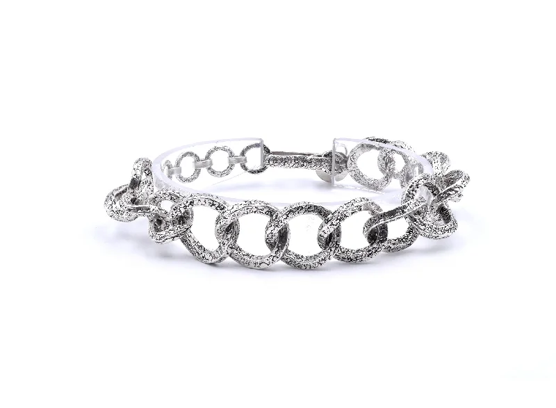 crystal drop earrings elegant Tanj Sterling Silver Circle Link Bracelet