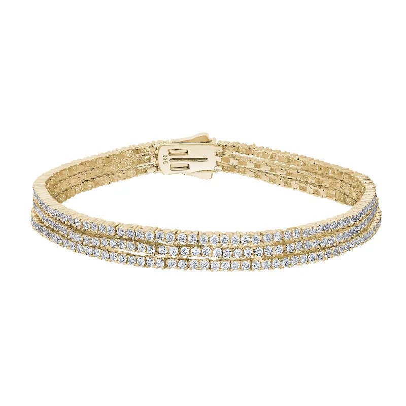 celestial galaxy planet necklace Triple Row Tennis Bracelet - PREORDER