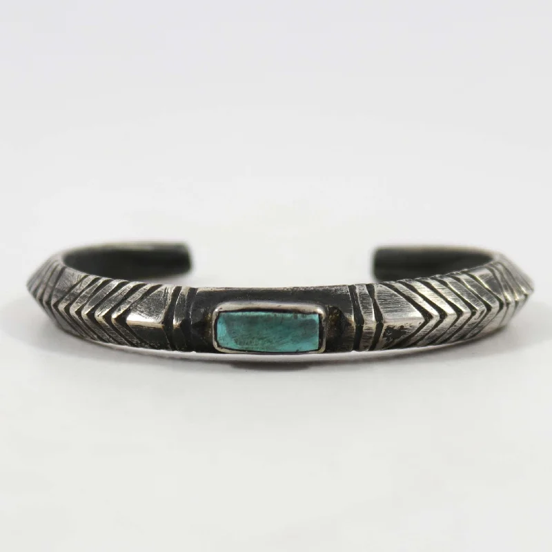 men’s black titanium ring Turquoise Cuff