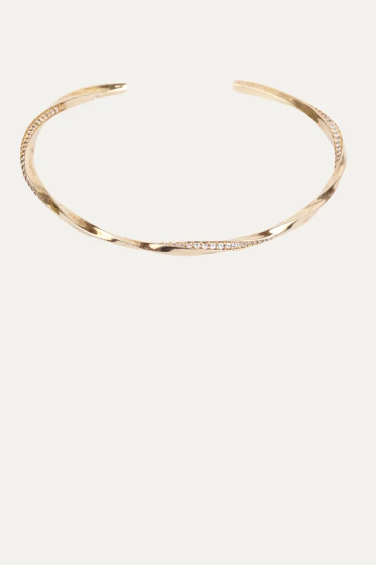 zodiac constellation bracelet silver Twist Pavé Cuff