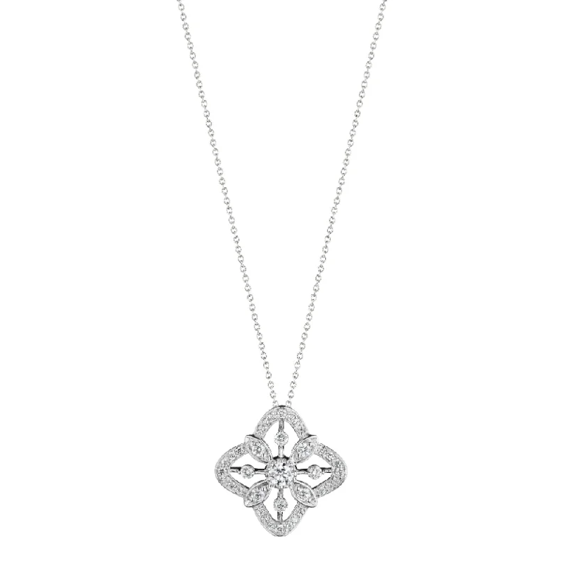 braided wedding ring men Verragio 18k "Fiore" Diamond Pendant Necklace