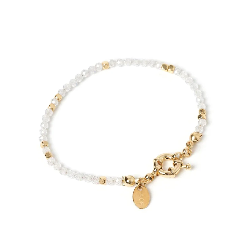 white opal engagement ring Vienna Gemstone Bracelet - Clear Quartz