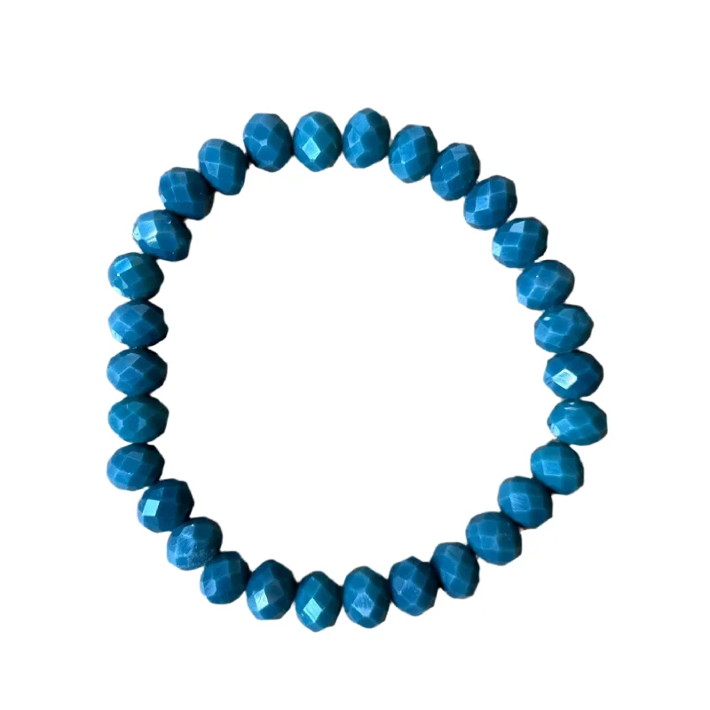 celestial sunburst necklace gold Warm Navy Faceted Rondelle 8mm Bracelet