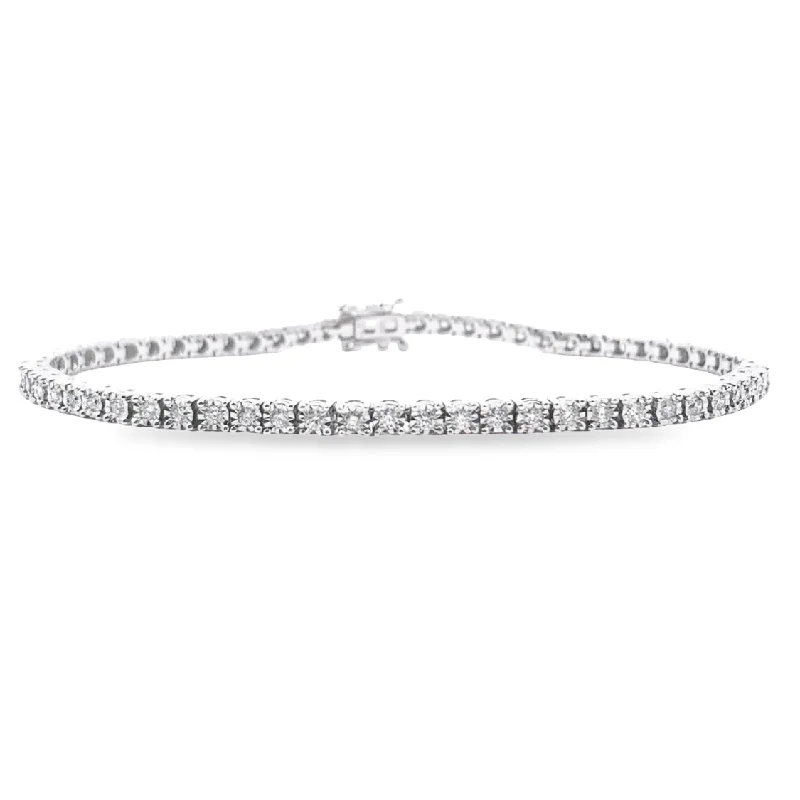 real garnet stacking rings White Gold 1.00 Cttw. Diamond Tennis Bracelet