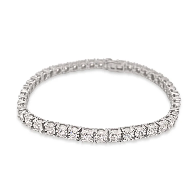 minimalist sapphire drop necklace White Gold 3.00 Cttw. Diamond Tennis Bracelet