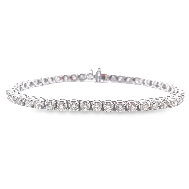 real turquoise drop earrings White Gold 4.01 Cttw. Diamond Tennis Bracelet