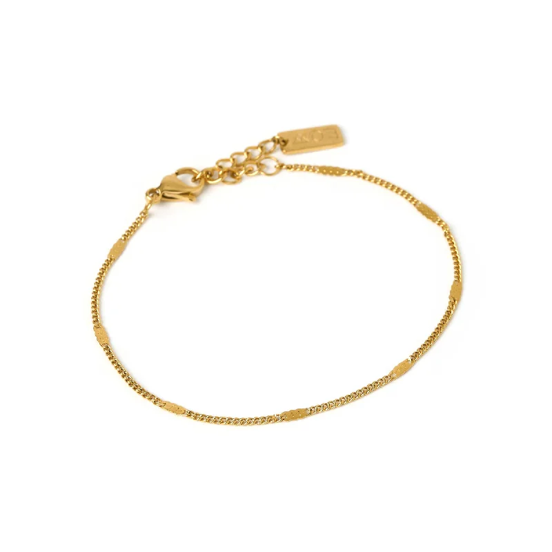 real tiger’s eye bead bracelet Willa Gold Chain Bracelet