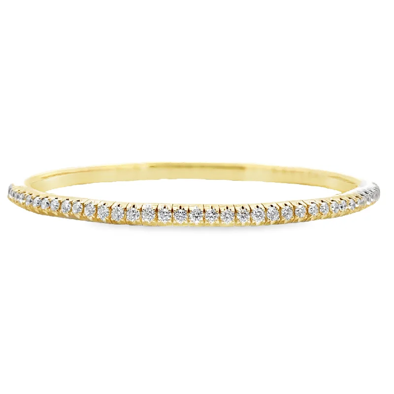 tiny diamond cross necklace Yellow Gold Diamond Bangle Bracelet