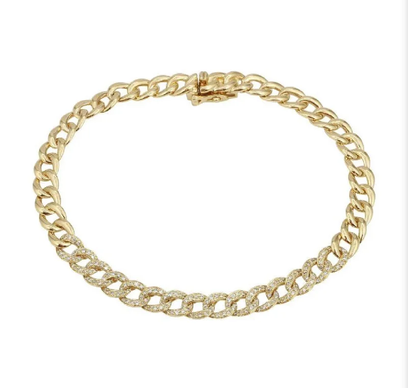 black stainless steel signet ring Yellow Gold Pave Diamond Fashion Bracelet