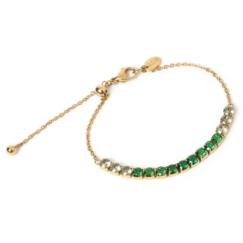men’s sterling silver cufflinks Zalia Gold Bracelet - Emerald