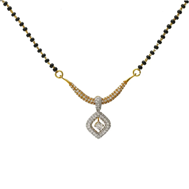 personalized couple rings 18K Multi-Tone Gold & Diamond Pendant Mangalsutra Necklace