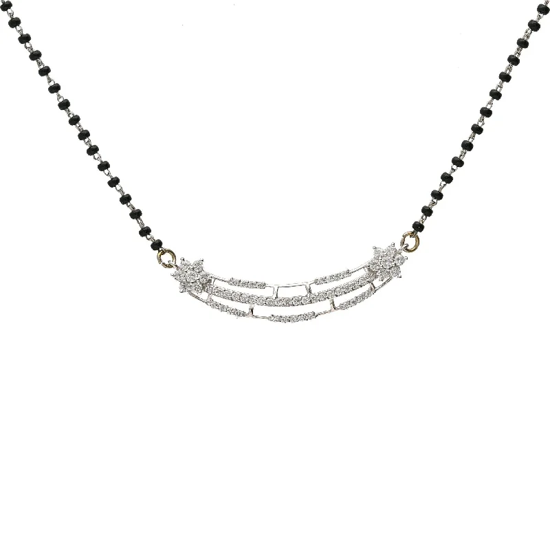 pearl and silver bracelet 18K White Gold & Diamond Estaa Mangalsutra