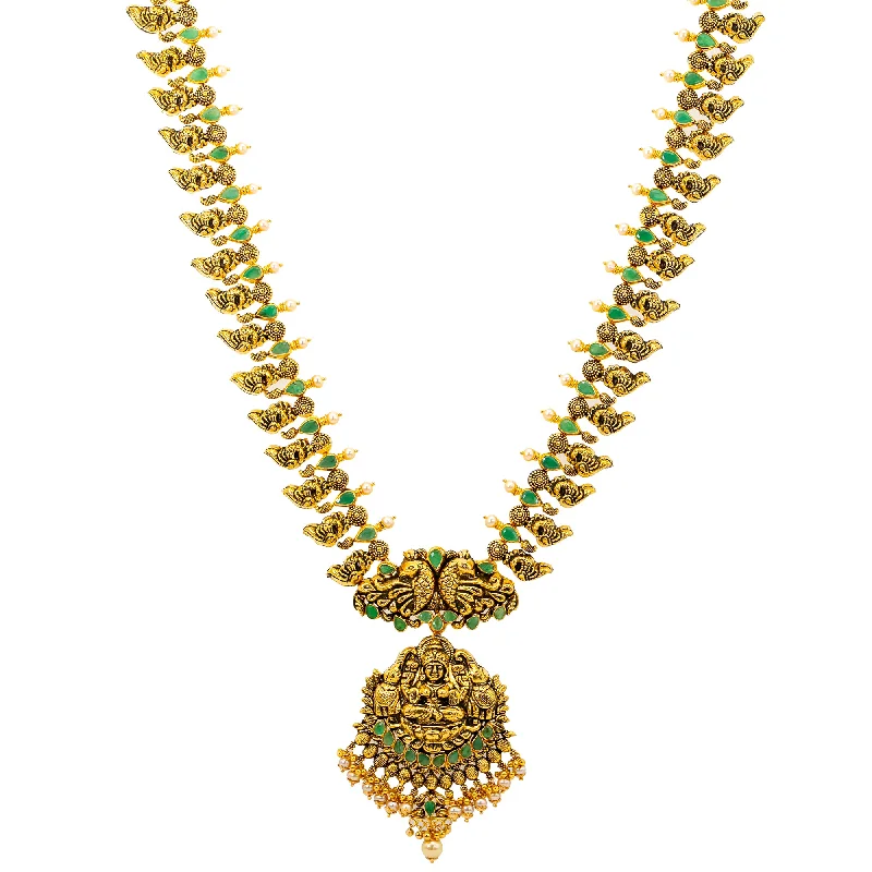 vintage-style garnet ring 22K Antique Gold, Emerald, & Pearl Goddess Laxmi Necklace (90.3 grams) vintage-style garnet ring 22K Antique Gold, Emerald, & Pearl Goddess Laxmi Necklace (90.3 grams)
