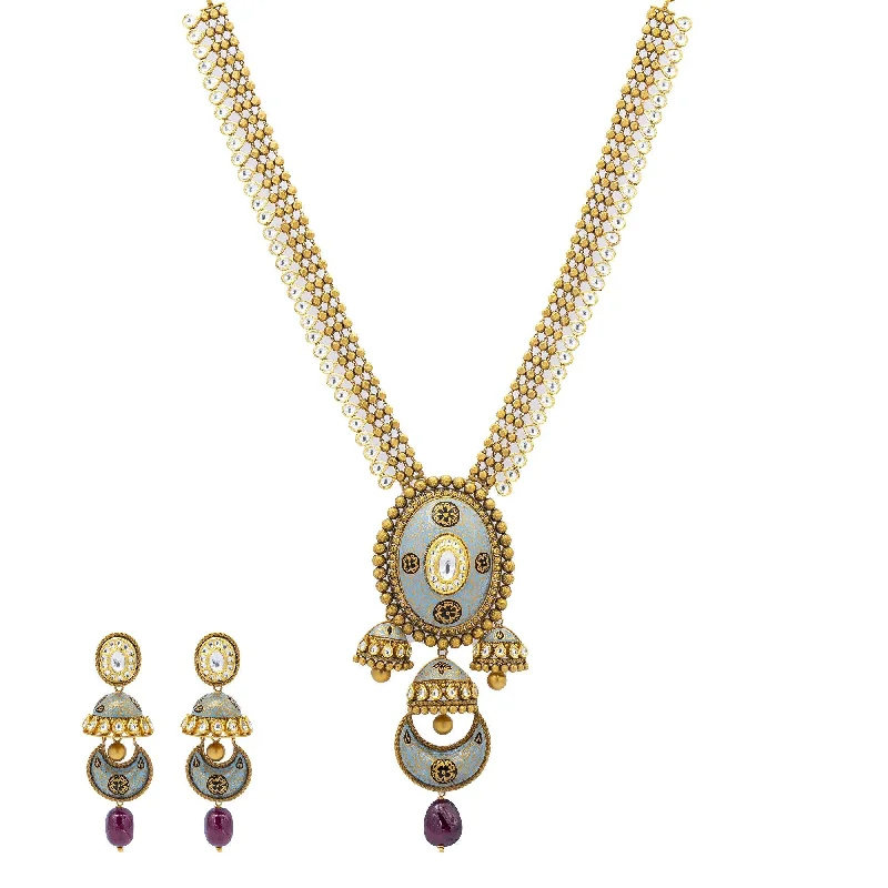 custom nameplate bracelet silver 22K Gold Artistic Kundan Jewelry Set