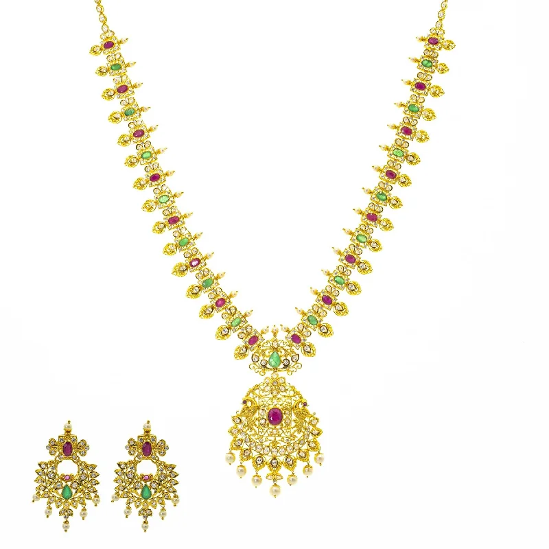 custom star sign necklace 22K Gold Bhavna Gemstone Jewelry Set