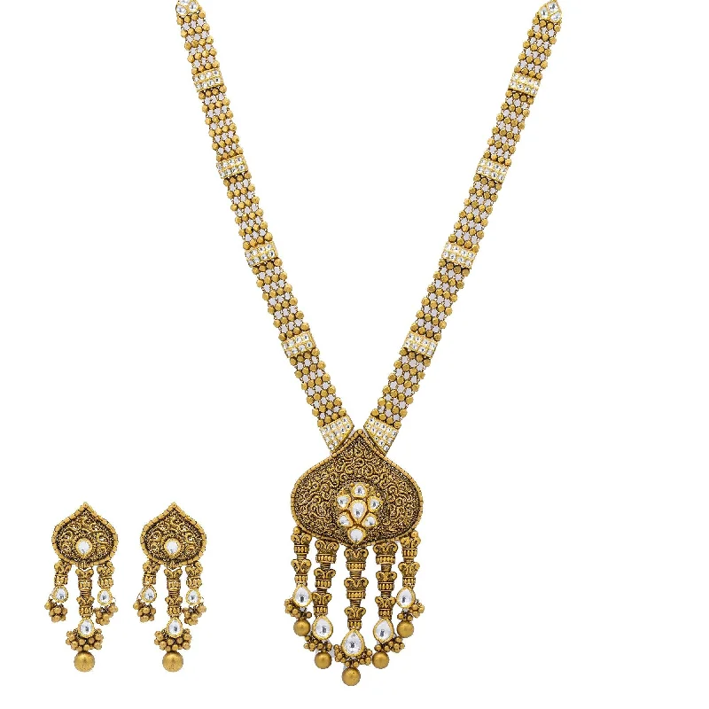 vintage filigree locket necklace 22K Gold Kundan Antique Jewelry Set