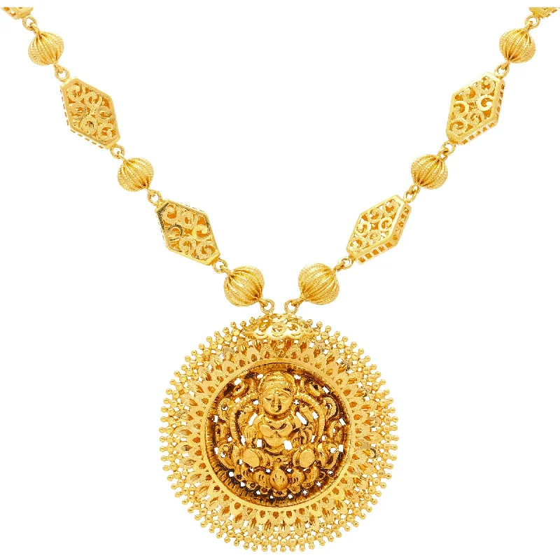 gold choker necklace simple 22K Gold Priya Temple Necklace