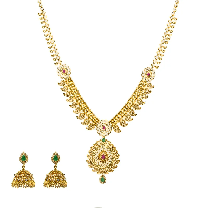 stackable gold bangle set 22K Gold & Uncut Diamond Anika Laxmi Set