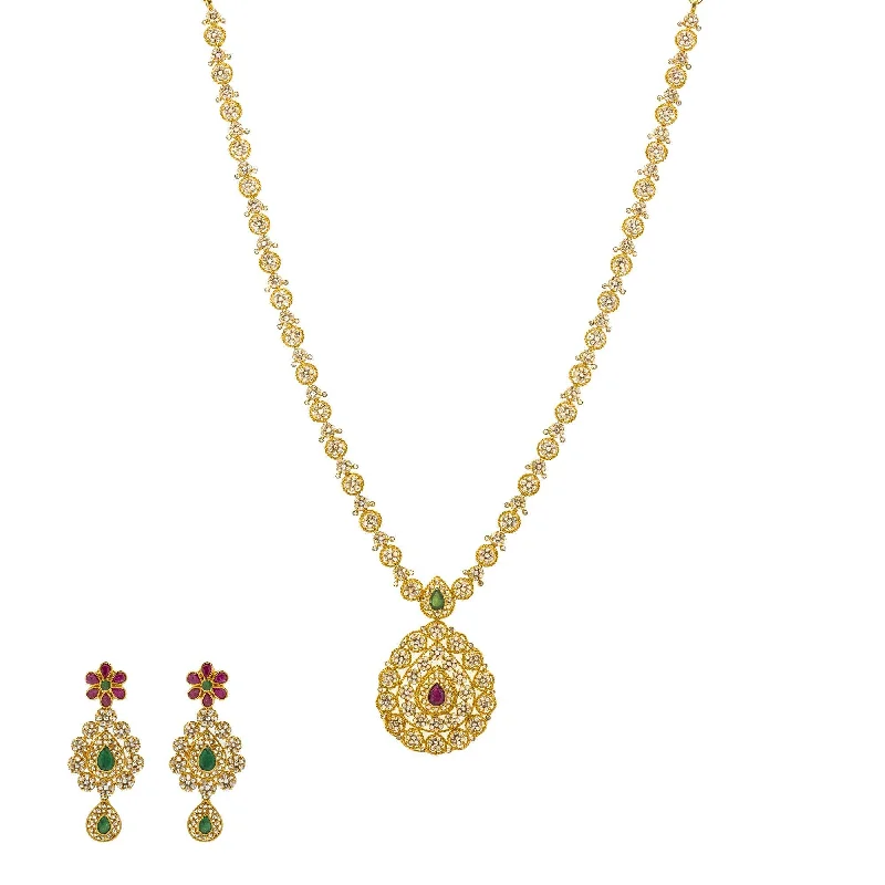 delicate chain necklace gold 22K Gold & Uncut Diamond Ekiya Mangalsutra Set