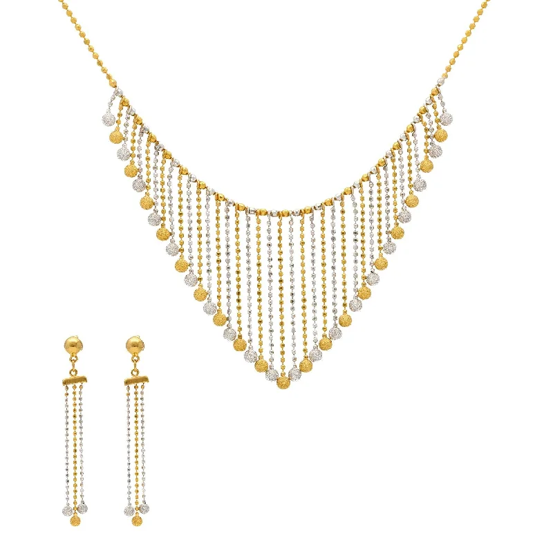celestial zodiac sign necklace 22K Gold Yellow & White Gold Chandelier Jewelry Set