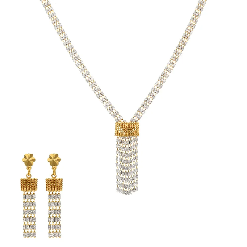 vintage locket necklace gold 22K Yellow Gold Chandelier Jewelry Set