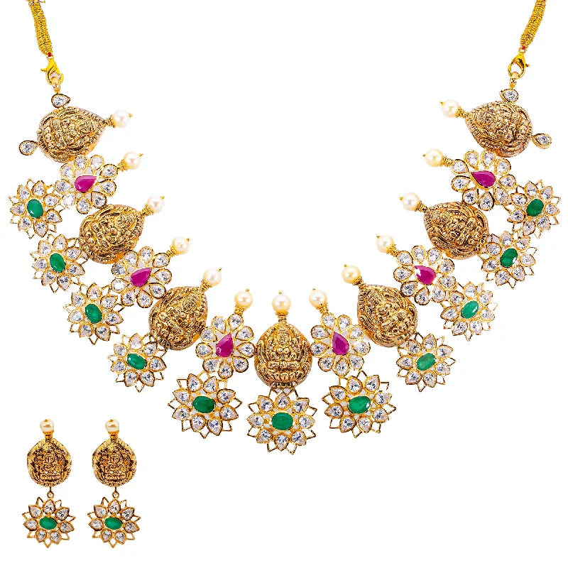 dainty silver hamsa bracelet 22K Yellow Gold, Gems & Pearls Laxmi Jewelry Set (79.6 grams) dainty silver hamsa bracelet 22K Yellow Gold, Gems & Pearls Laxmi Jewelry Set (79.6 grams)