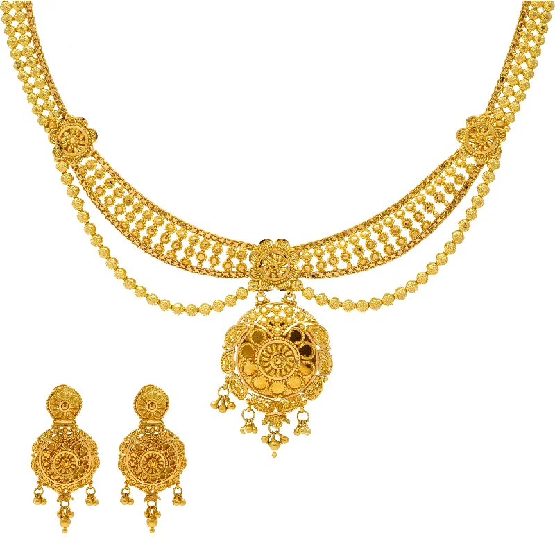 luxury diamond anniversary band 22K Yellow Gold Nyra Jewelry Set