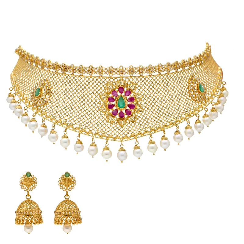 ruby and diamond engagement ring 22K Yellow Gold Polki Choker Set with Gemstones & Pearls (68.5 grams) ruby and diamond engagement ring 22K Yellow Gold Polki Choker Set with Gemstones & Pearls (68.5 grams)