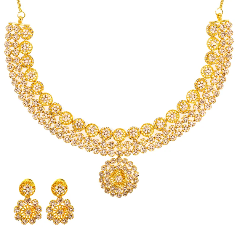 gold-plated snake chain bracelet 22K Yellow Gold Uncut Diamond Jewelry Set (33.8 grams)