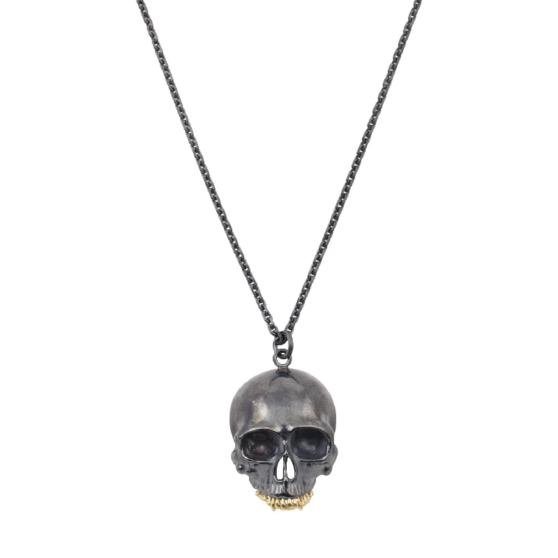 birthstone stacking rings set Black Skull Pendant