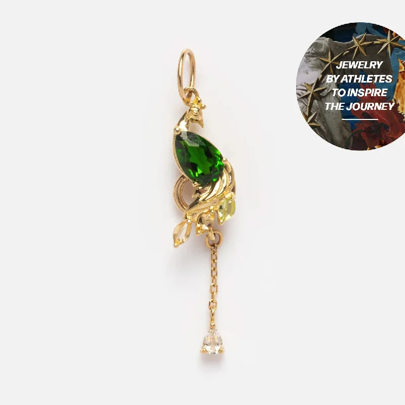 bold Cuban link bracelet men Annie and Kerry Xu x Local Eclectic Solid Gold Peacock Charm