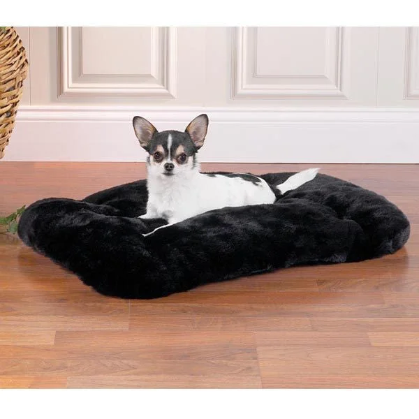 Black Night Shadow Fluffy Cloud Dog Bed