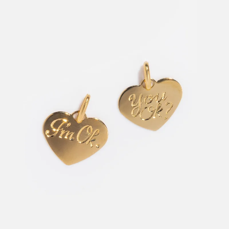 personalized gemstone pendant necklace Check In Text Charm Set
