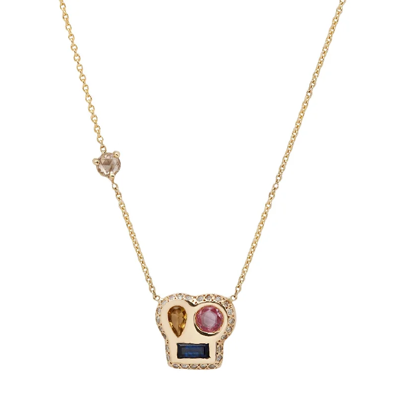 titanium spinner ring anxiety relief Maxine Necklace with Sapphires